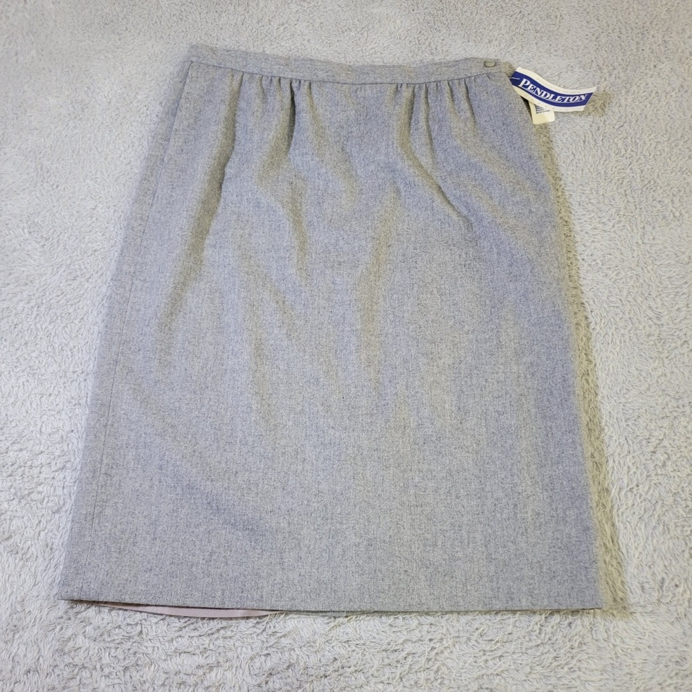 Pendleton Midi Skirt Womens 18 Gray 100% Wool Tweed‎ Preppy Academia Vintage